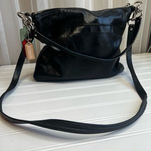 Coach black leather crossbody